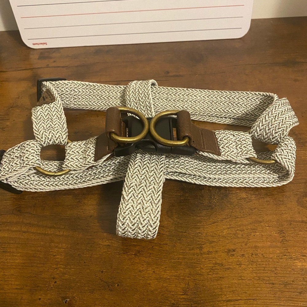 Adjustable Beaver canoe braided dog harness size M-L cream NWOT